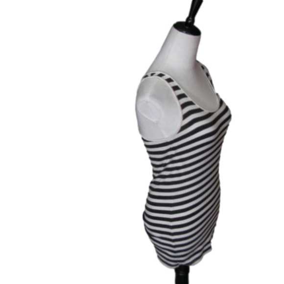 A.N.A Black/White Stripe Racerback Tank Top Size Large - Picture 4 of 4